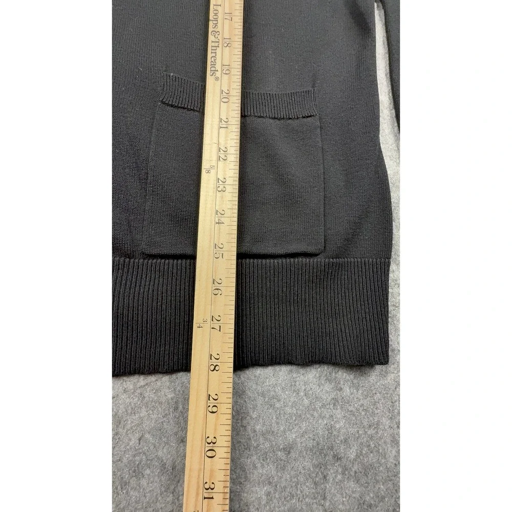 Liz Claiborne Womens‎ XL Black Button Front V-Neck Cardigan Sweater Pockets - Picture 4 of 8